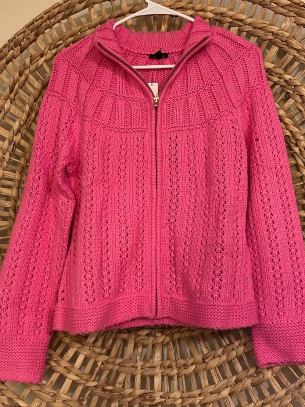 Talbots Women's Pink Zip Up Sweater